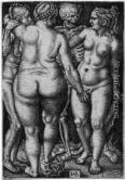Der Tod Und Die Drei Nackten Frauen Oil Painting - Hans Sebald Beham