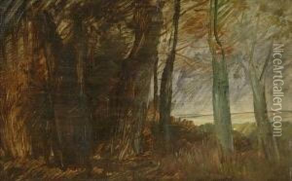 Waldrandlandschaft: Oil Painting - Wilhelm Busch