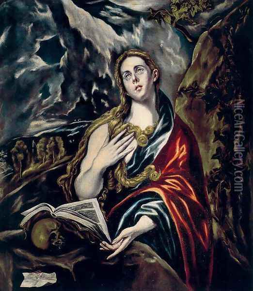 Penitent Magdalen 1605-10 Oil Painting - El Greco (Domenikos Theotokopoulos)