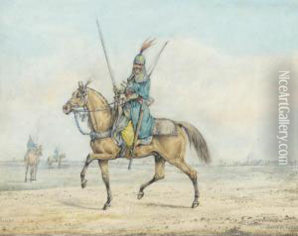 A Persian Warrior Oil Painting - Henry Thomas Alken