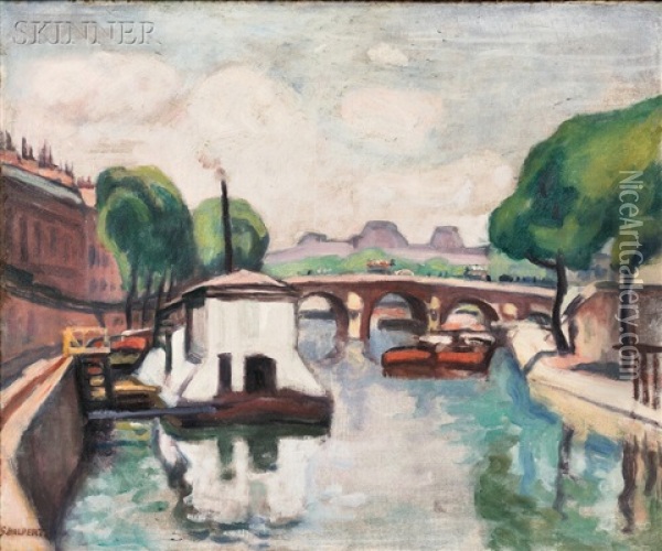 Paris View Oil Painting - Samuel Halpert