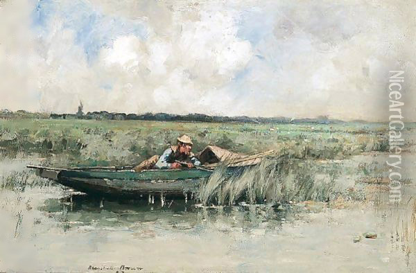 Duck Shooting Oil Painting - William Mason Brown