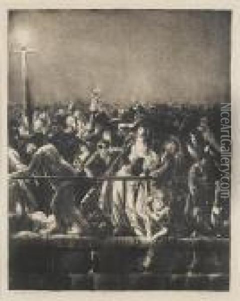 The Crowd Oil Painting - George Wesley Bellows
