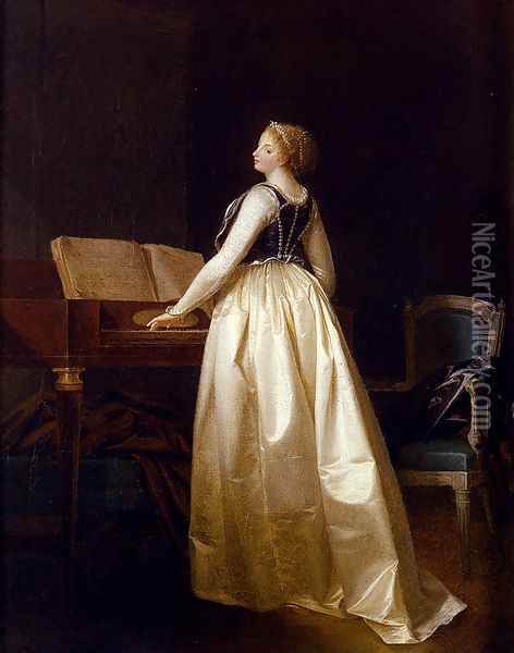 A Lady Playing The Virginals Oil Painting - Henri-Nicolas Van Gorp