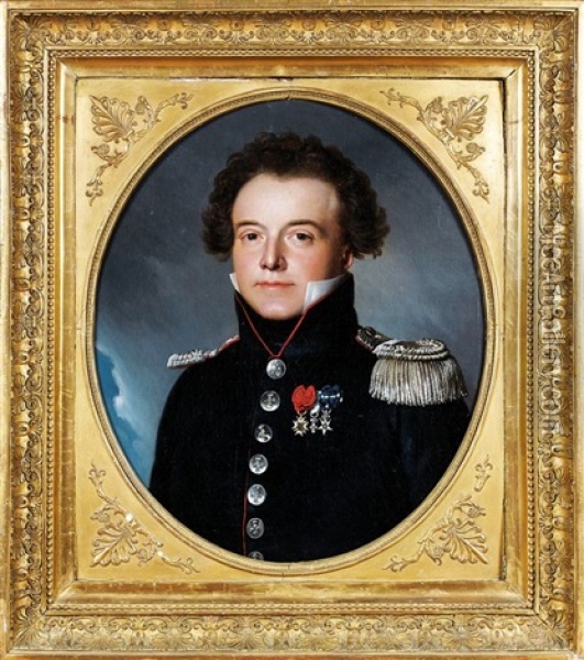 Portrait Dit D'hippolyte De Courbon Blenac Oil Painting - Francois-Joseph Kinson