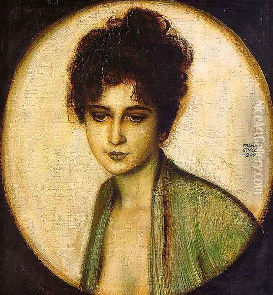 Portrait of Frau Feez 1900 Oil Painting - Franz von Stuck