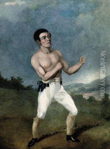 Johnny Hannan, The Boxer Oil Painting - John, Henning Snr.