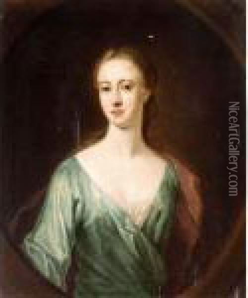 Portrait Of A Lady, Said To Be 
Mrs Mcfarlane, Daughter Of Lord Halbett Of Pitfirrane; Portrait Of A 
Lady Oil Painting - William Aikman