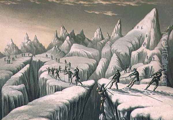 The Glacier du Tacconnay Oil Painting - George Baxter