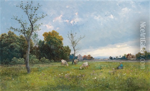 Spring Awakening Oil Painting - Adolf Kaufmann