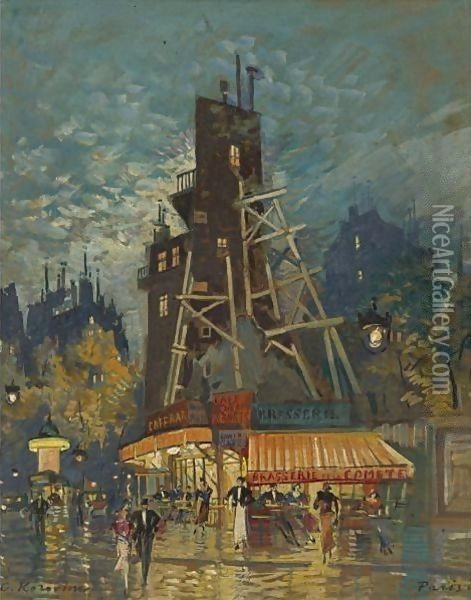Parisian Boulevard Oil Painting - Konstantin Alexeievitch Korovin