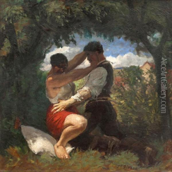 Lovers Oil Painting - Josef Thomas