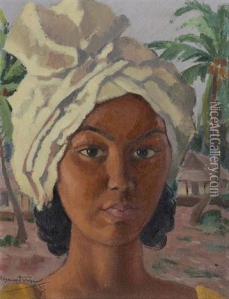 Portrait D'une Jeune Femme Oil Painting - Raymond Virac