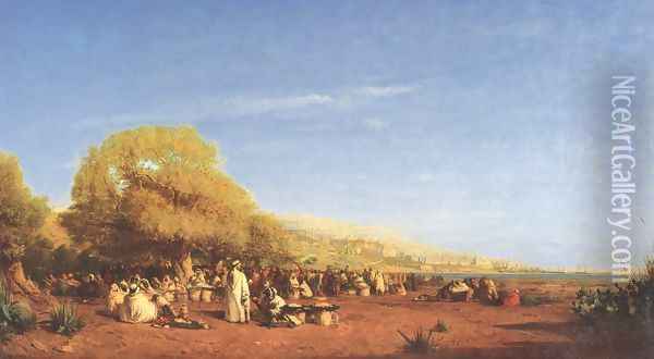 The Market Oil Painting - Felix Ziem