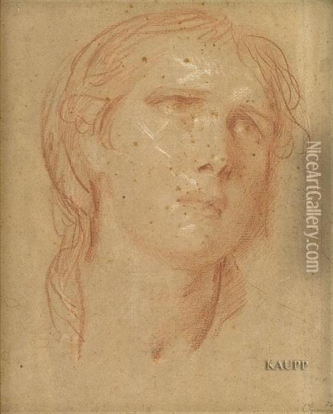 Skizze Des Kopfes Einer Jungen Frau, Den Blick Flehend Gen Himmel Gewandt Oil Painting - Jean Baptiste Greuze