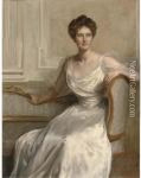 Portrait Of Mary Frances Wilson Oil Painting - John Maler Collier