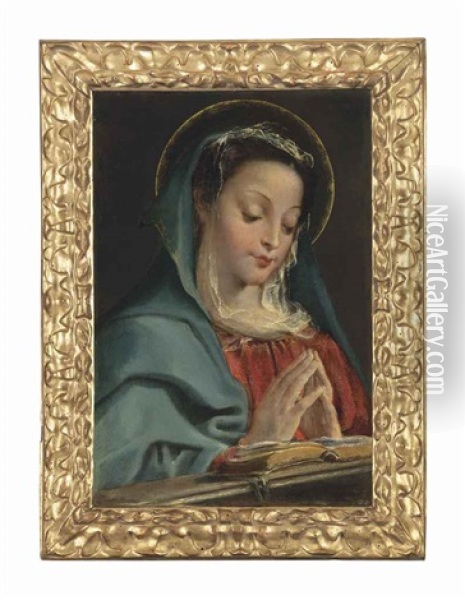 The Virgin At Prayer Oil Painting - Annibale Carracci