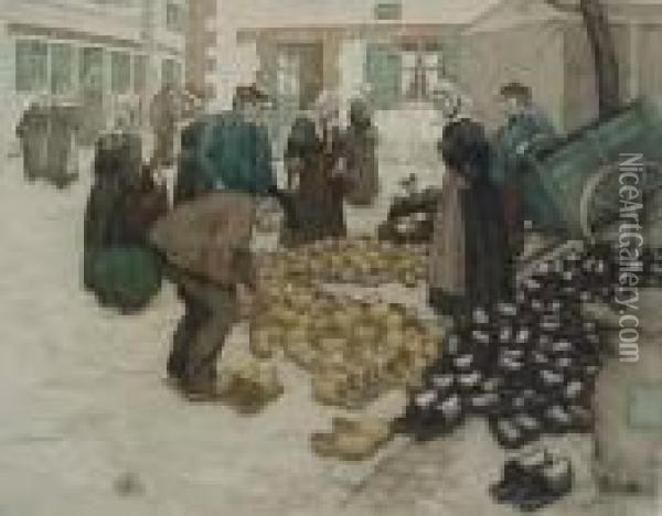 ''breton Clog Sellers'' Oil Painting - Tavik Frantisek Simon