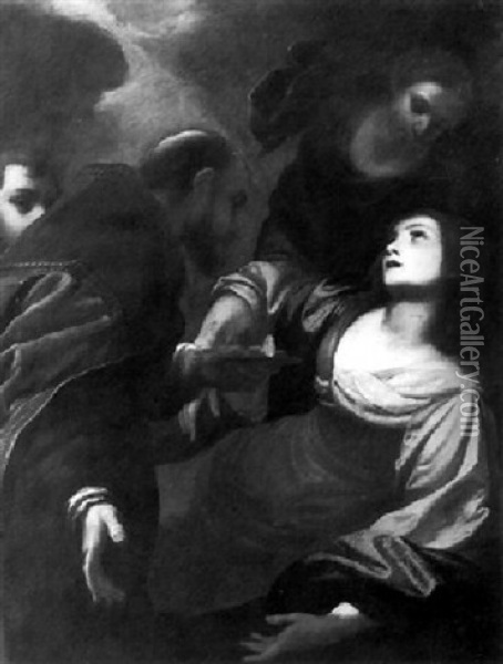 The Last Communion Of Saint Lucy Oil Painting - Simone Pignone