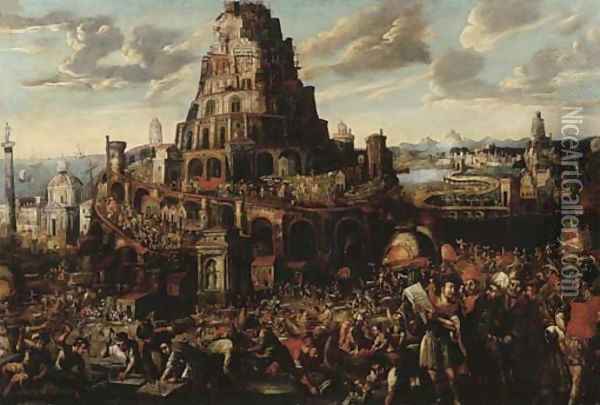 The Tower of Babel Oil Painting - Gillis van Valckenborch