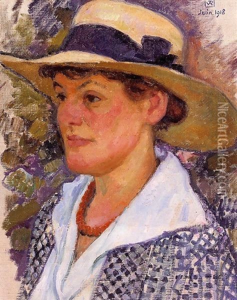 Portrait of a Woman Oil Painting - Theo van Rysselberghe