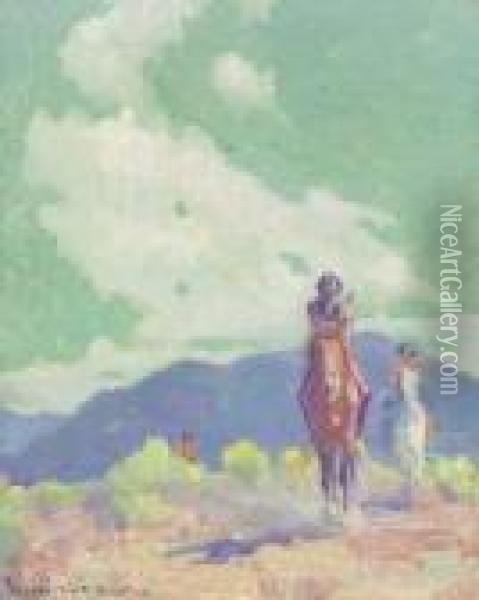 Indian Riders Oil Painting - W. Herbert Dunton