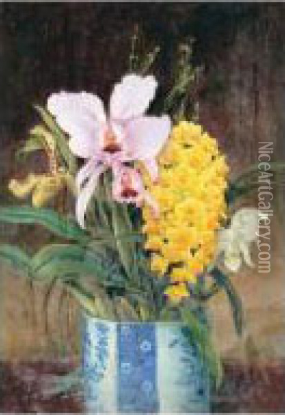 Orchids Oil Painting - William Gale
