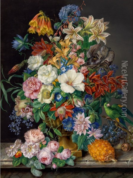 Flowers Oil Painting - Franz Xaver Petter