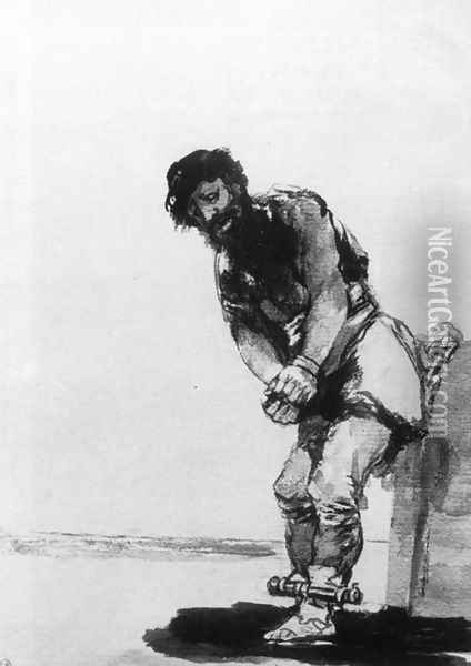 Chained Prisoner Oil Painting - Francisco De Goya y Lucientes