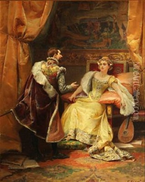 The Royal Audience Oil Painting - Cesare Auguste Detti