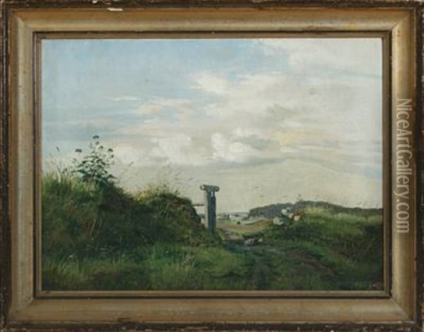 Landscape With A Church In The Background Oil Painting - Carl Frederik Peder Aagaard