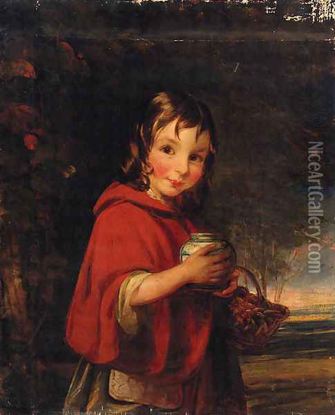 Little Red Riding Hood Oil Painting - Of William Mulready