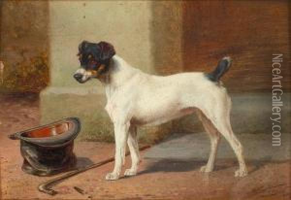 Queenie, A Jack Russell Oil Painting - William Henry Hamilton Trood