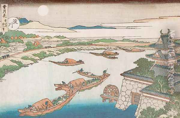 Yodo River (Yodogawa) Oil Painting - Katsushika Hokusai