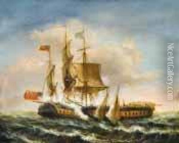 Batalla Naval Oil Painting - Max Hess