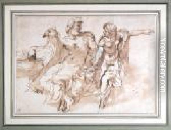 Zeus And Hera Oil Painting - Pietro Da Cortona (Barrettini)