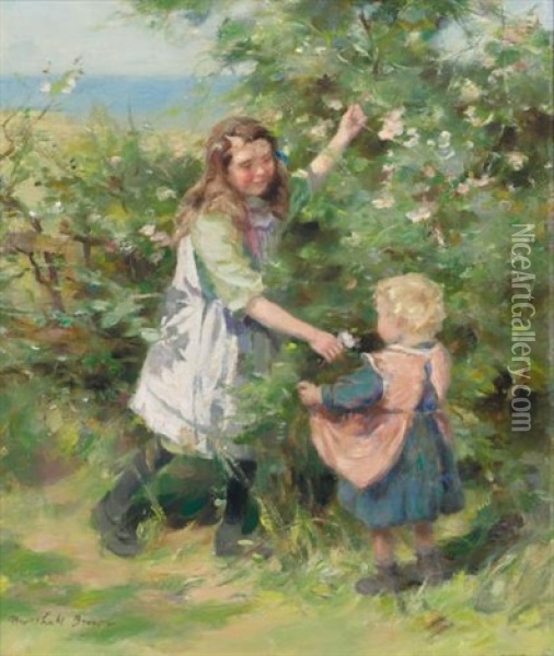 Wayside Roses Oil Painting - William Marshall Brown