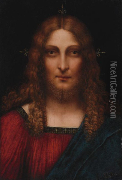 Head Of Christ Oil Painting - Caprotti Gian Giacomo