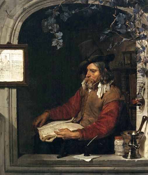 The Apothecary (The Chemist) Oil Painting - Gabriel Metsu