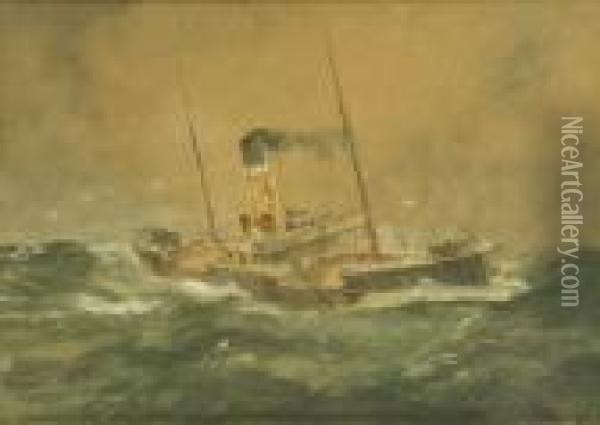 The Training Ship In The Far East Atlantic Weather Three Oil Painting - William Minshall Birchall