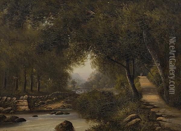 The Footpath From Watersmeet Oil Painting - Alfred Gilbert