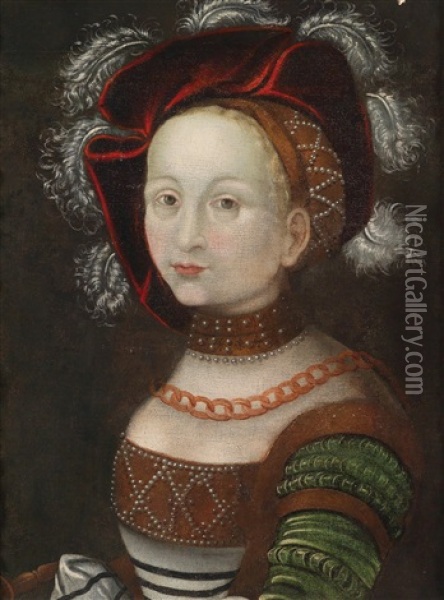 Bildnis Einer Dame Oil Painting - Lucas Cranach the Elder