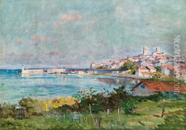 Stadt Am Meer Oil Painting - Edmond Marie Petitjean