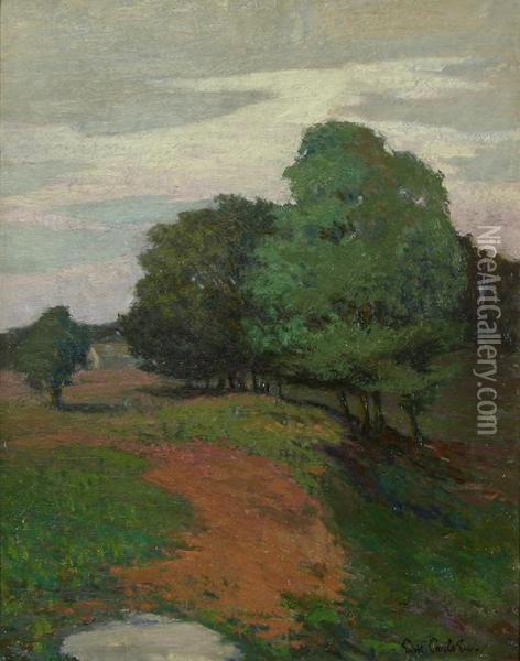 Hilly Landscape Oil Painting - Emil N.A. Carlsen