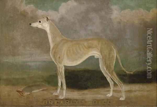Brearly's Bill, a champion greyhound Oil Painting - English School