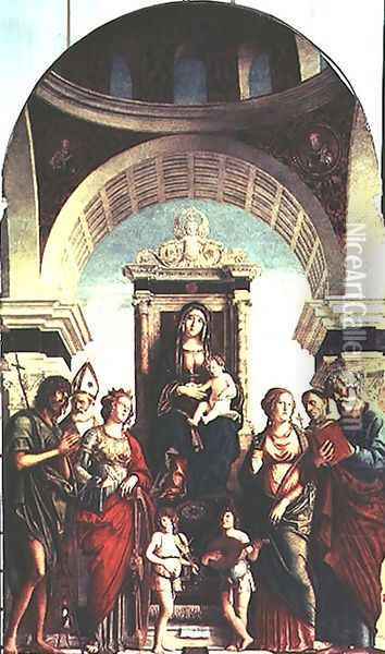 Madonna and Child with Saints Oil Painting - Giovanni Battista Cima da Conegliano