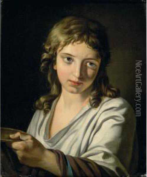 A Young Boy Holding A Dish Oil Painting - Francois-Xavier Fabre