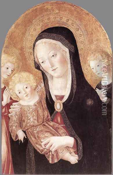 Madonna and Child with Two Angels 1465-66 Oil Painting - Francesco Di Giorgio Martini