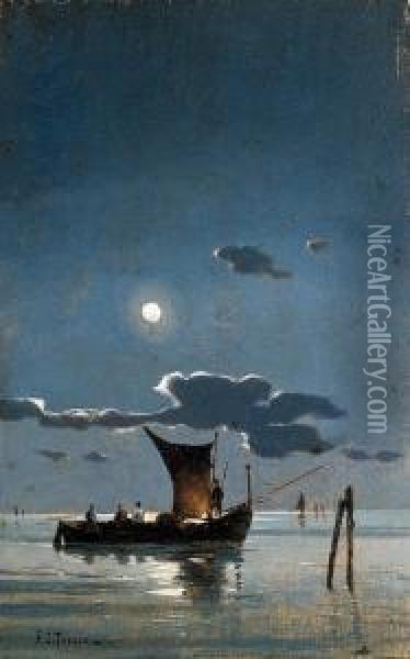 Notturno Sul Mare Oil Painting - Francesco Saverio Torcia