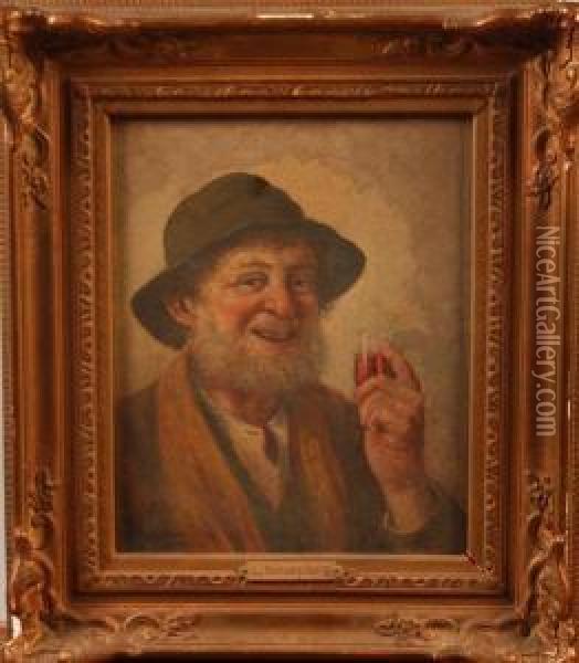 Portrait De Fumeur Et Portrait De Buveur Paire Oil Painting - Louis Noirot